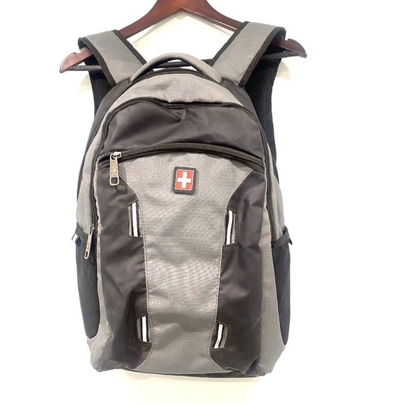 Swiss Tech unisex gray, black, and red reflective heavy-duty backpack - Picture 1 of 8